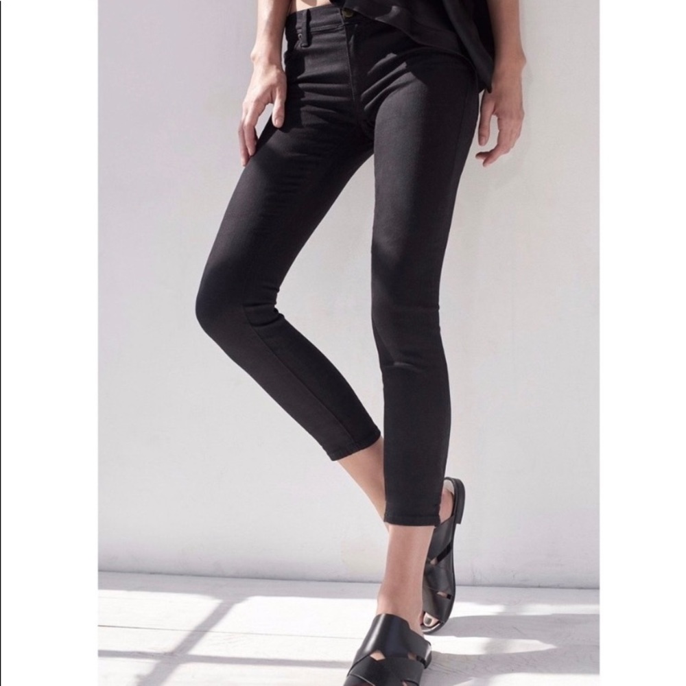 Free People Black Roller Crop Stretch Jeans